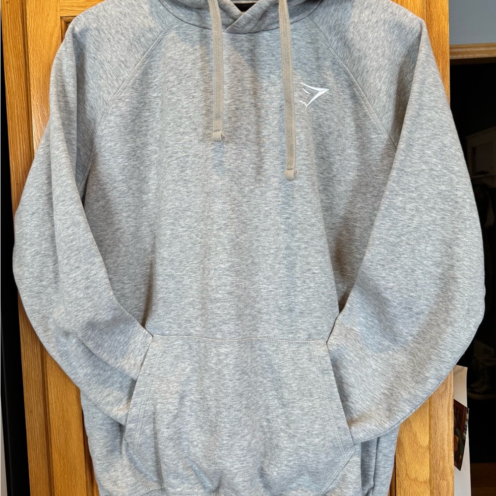 Gymshark Heather Gray Pullover Hoodie with Subtle Logo
